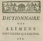 Dictionnaire des alimens, vins et liqueurs