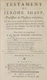 Testament de Jérôme Sharp