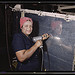 Operating a hand drill at Vultee-Nashville, woman is working on a "Vengeance" dive bomber, Tennessee  (LOC)