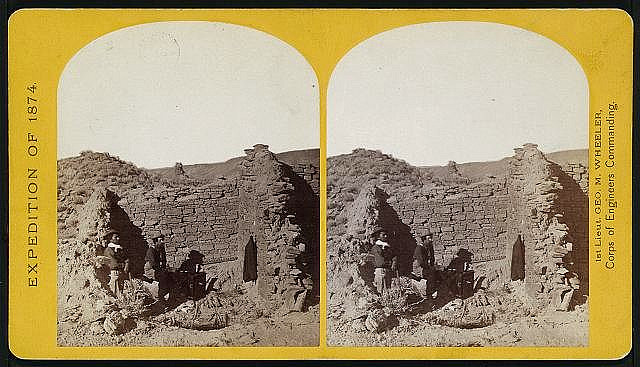 Characteristic ruin, of the Pueblo San Juan, New Mexico, on the north bank of the San Juan River, about 15 miles west of the mouth of Cañon Largo. (LOC)