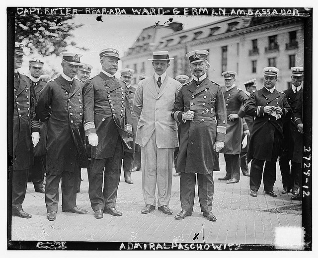 Capt. Ritter, Rear Adm. Ward, German Ambassador, Admiral Paschowitz  (LOC)