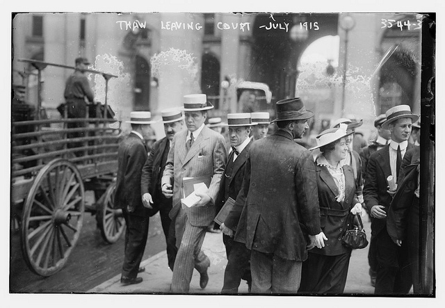 Thaw Leaving Court -- Jul 1915  (LOC)
