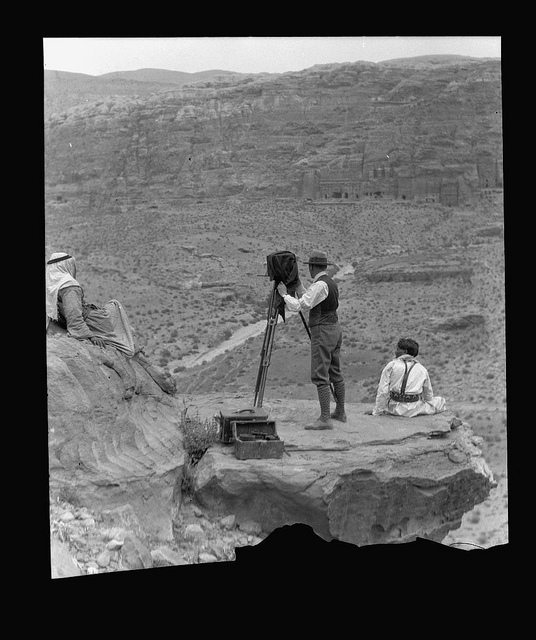 Matson photographing in Petra, 1934 (LOC)