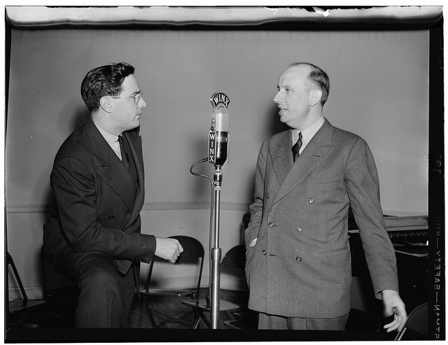 [Portrait of Ted Weems and William P. Gottlieb, WINX, Washington, D.C., ca. 1940] (LOC)
