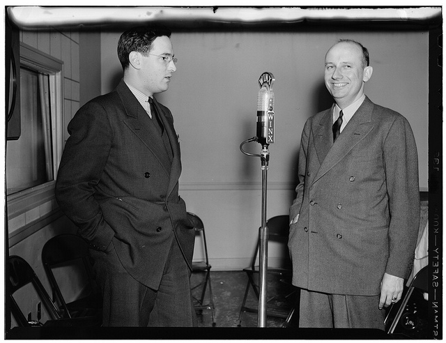 [Portrait of Ted Weems and William P. Gottlieb, WINX, Washington, D.C., ca. 1940] (LOC)