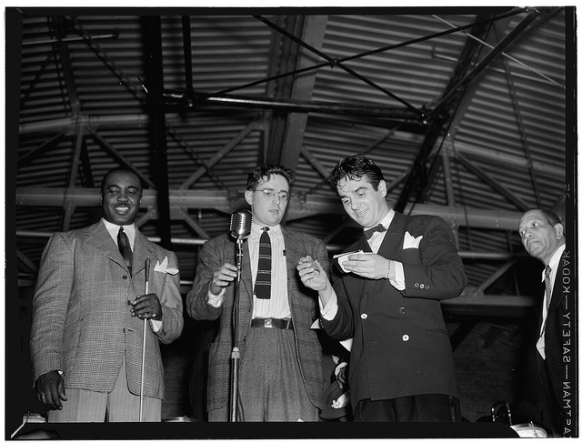[Portrait of Jimmie Lunceford, William P. Gottlieb, and Gene Krupa, Washington, D.C., ca. 1940] (LOC)
