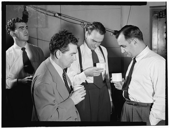 [Portrait of Morty Palitz, Jack Hotop, Joe Mooney, and Andy Fitzgerald, Decca studio, New York, N.Y., ca. Dec. 1946] (LOC)