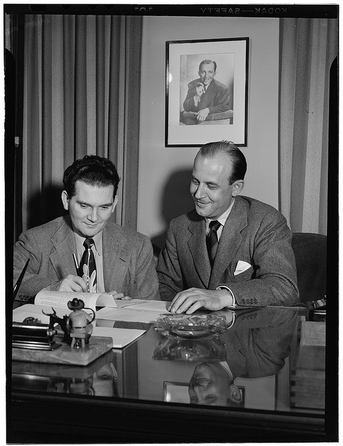 [Portrait of Joe Mooney and Milt Gabler(?), Decca office(?), New York, N.Y., ca. Dec. 1946] (LOC)