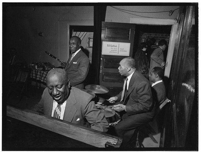 [Portrait of James P. (James Price) Johnson and Freddie Moore, William P. Gottlieb's office party, Jamaica, Queens, New York, N.Y., ca. 1948] (LOC)