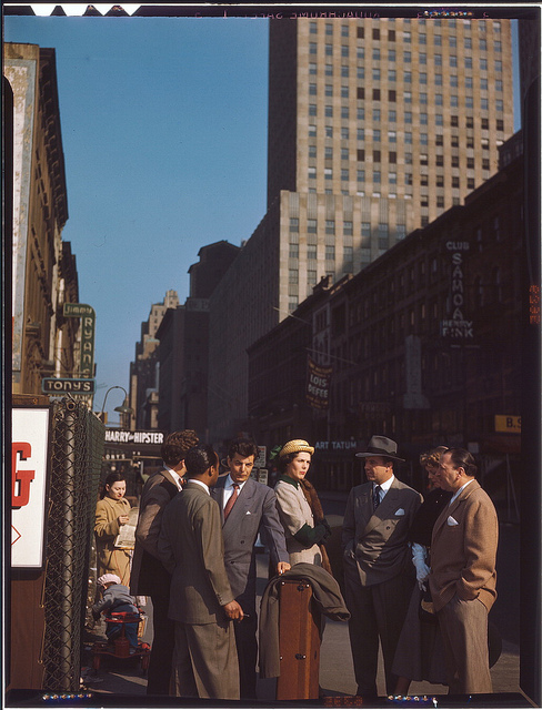 [Portrait of Joe Marsala, Adele Girard, and Toots Thielemans, 52nd Street, New York, N.Y., ca. 1948] (LOC)