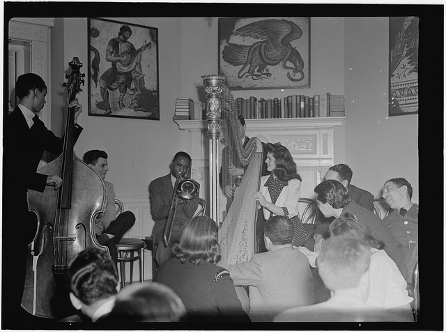 [Portrait of Tommy Potter, Joe Marsala, Jay Higginbotham, Adele Girard, Tom Williston, Nesuhi Ertegun, Herb Abramson, Katherine Hurley, and G. Hurley, Turkish Embassy, Washington, D.C., 193-] (LOC)