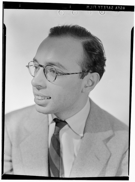 [Portrait of Ahmet M. Ertegun, William P. Gottlieb's home, Arlington, Va.(?), 193-] (LOC)