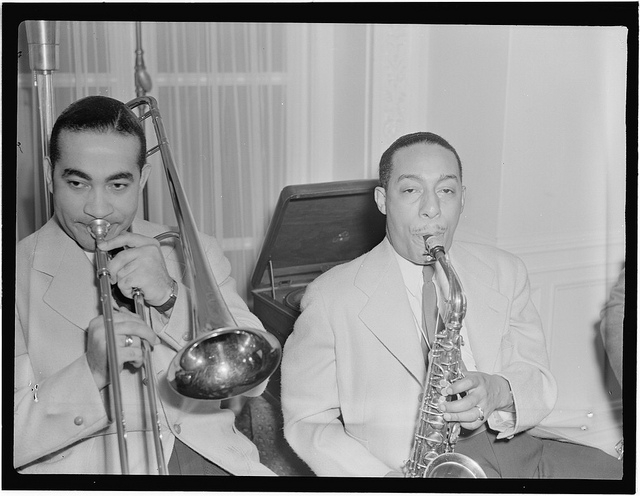 [Portrait of Johnny Hodges and Lawrence Brown, Turkish Embassy, Washington, D.C., 193-] (LOC)