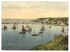 [Trawlers leaving harbor, Brixham, England]  (LOC)