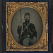 [Unidentified soldier in Union sergeant's uniform with musket] (LOC)
