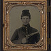 [Unidentified soldier in Union cavalry uniform with revolver] (LOC)