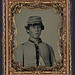 [Unidentified soldier in Confederate uniform and forage cap] (LOC)
