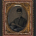 [Unidentified soldier in Union uniform with 1842 Aston Johnson pistol] (LOC)