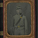 [Unidentified young soldier in Union shell jacket and forage cap with cartridge pouch, haversack, and bayoneted musket ] (LOC)