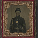 [Unidentified young soldier in Union corporal's uniform with bayoneted musket] (LOC)