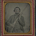 [Third Lieutenant John Alphonso Beall of Company D, 14th Texas Cavalry Regiment, with Spencer carbine] (LOC)