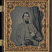 [Unidentified soldier of Laurel Brigade Virginia Cavalry Regiment with tobacco pouch] (LOC)