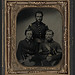 [Three unidentified soldiers, probably of Company B, 23rd Ohio Infantry Regiment, with revolvers and sword] (LOC)