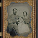 [Unidentified soldier in Confederate uniform with wife and baby] (LOC)