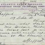 Telegram from Anna Spafford to Horatio Gates Spafford, December 2, 1873.