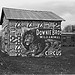 [Posters covering a building near Lynchburg to advertise a Downie Bros. circus] (LOC)