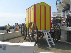 Bathing machine looking west along Eastbourne seafront