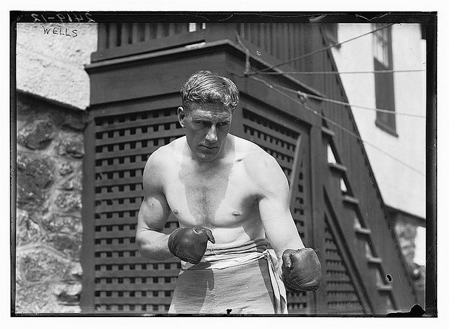 [Bombardier Billy Wells, English boxer, preparing in Rye, N.Y., for fight with Al Panzer] (LOC)