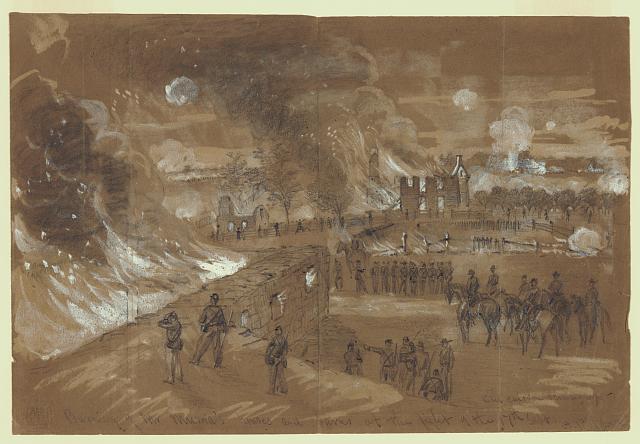 Burning of Mr. Muma's [sic] houses and barns at the fight of the 17th of Sept.