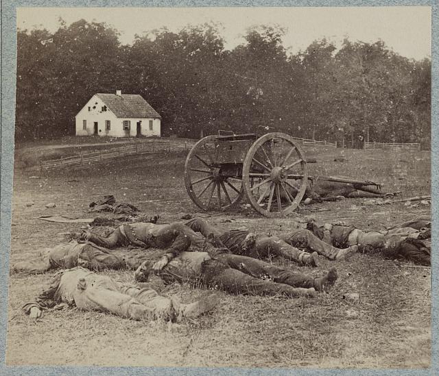 Bodies of Confederate artillerymen near Dunker church