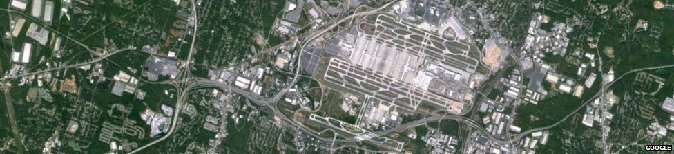 Satellite image of Atlanta airport
