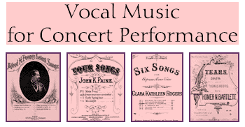 Vocal Music for Concert Performance
