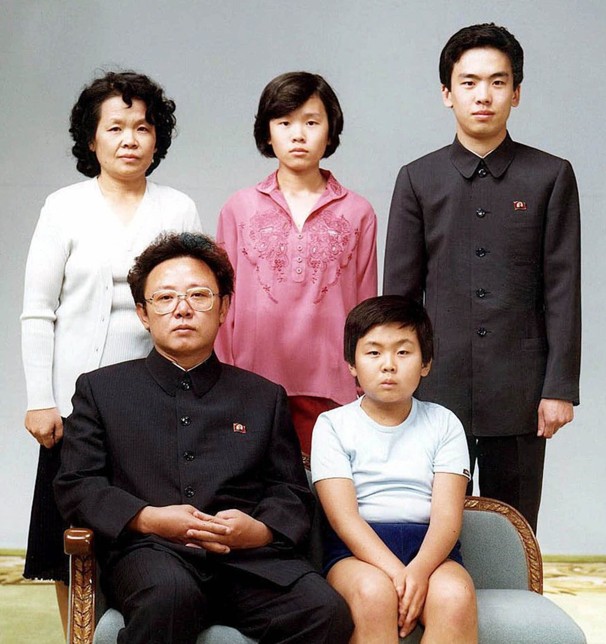 Kim Jong Il and his family pose for a portrait in 1981.