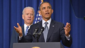 PHOTO: President Barack Obama speaks on proposals to reduce gun violence as Vice President Joe Biden watches, Jan. 16, 2013, in Washington, DC.