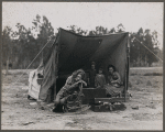 Migrant agricultural worker's family.  [mother and four children in tent]