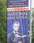 A Book Festival poster on the National Mall
