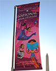 A Book Festival banner on the National Mall