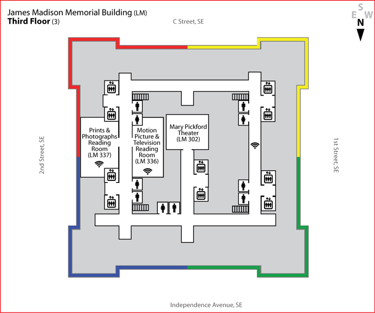 Map of Third Floor, James Madison Building