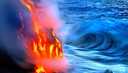 Lava & the sea (© Caters)