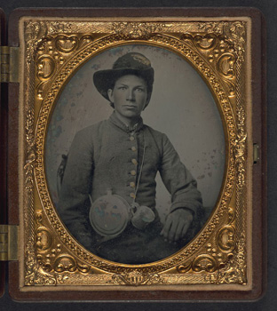[Unidentified young soldier in Confederate shell jacket