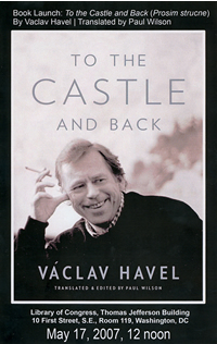 Cover of Václav Havel's new book To the Castle and Back