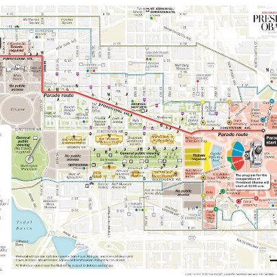 Photo: Happy Inauguration Day! Use this map to navigate to and from Metro stations. Find the closest restrooms, concessions and Jumbotrons as you navigate to security checkpoints.

Here's a mobile-friendly PDF while you're on the go. http://www.washingtonpost.com/wp-srv/mobile/inauguration-guide/pocket-guide.pdf