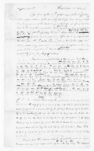 Image 744 of 1140, James Madison to Edmund Randolph, October 8, 1782.