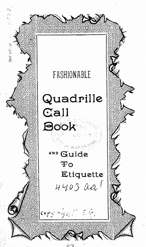 , Prof. Clendenen's fashionable quadrille book and g