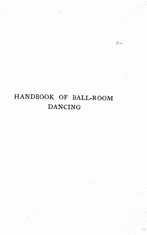 , Handbook of ball-room dancing,