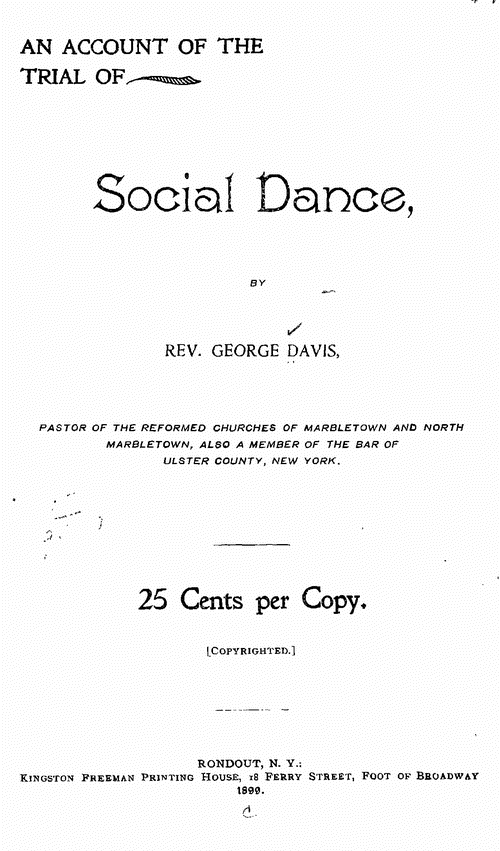 , An account of the trial of social dance.